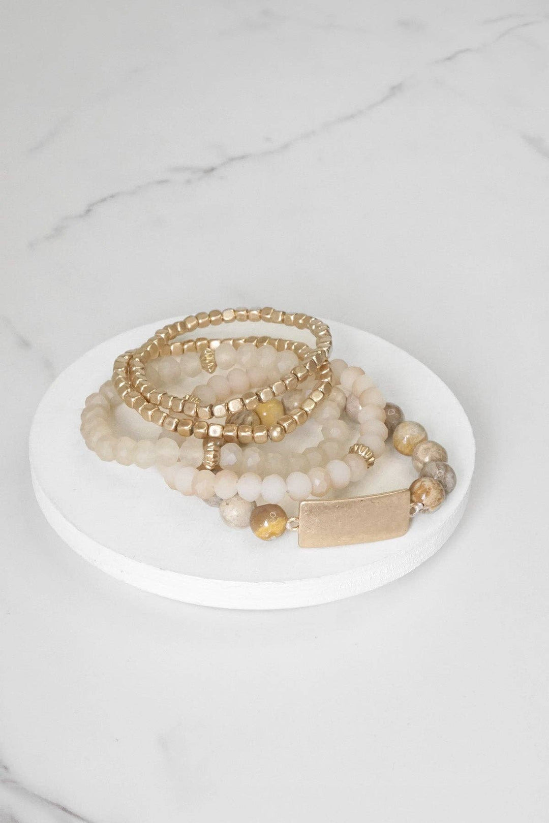 Brown boho Beaded Bracelets Stack