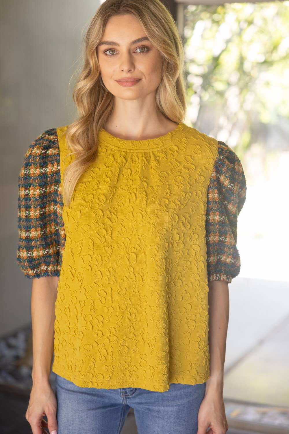 Tweed Sleeve Top