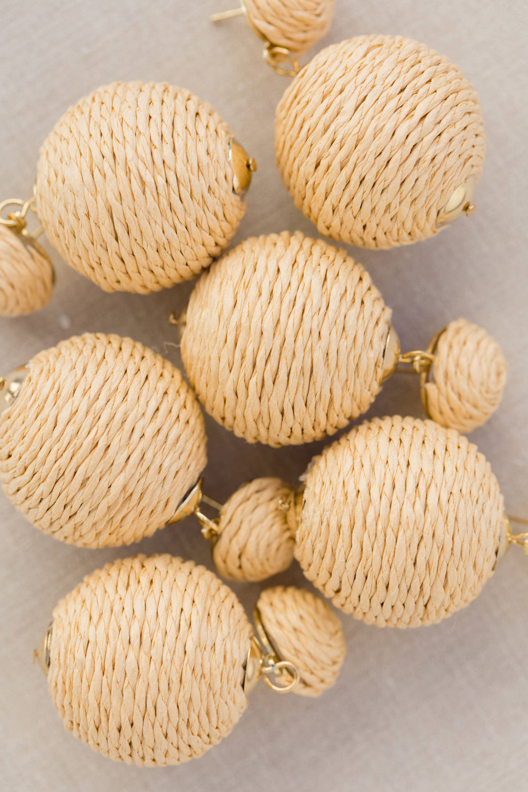 Natural Pom Pom Earrings