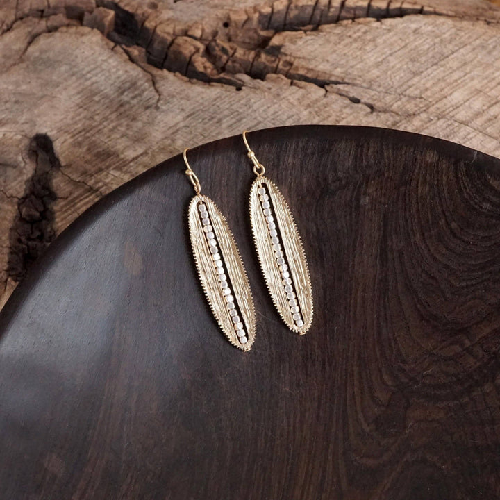 Elongated Oval Dangle Earrings