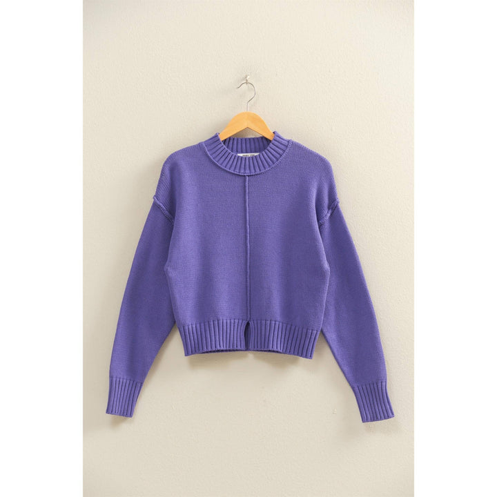 Purple Seam Front Sweater