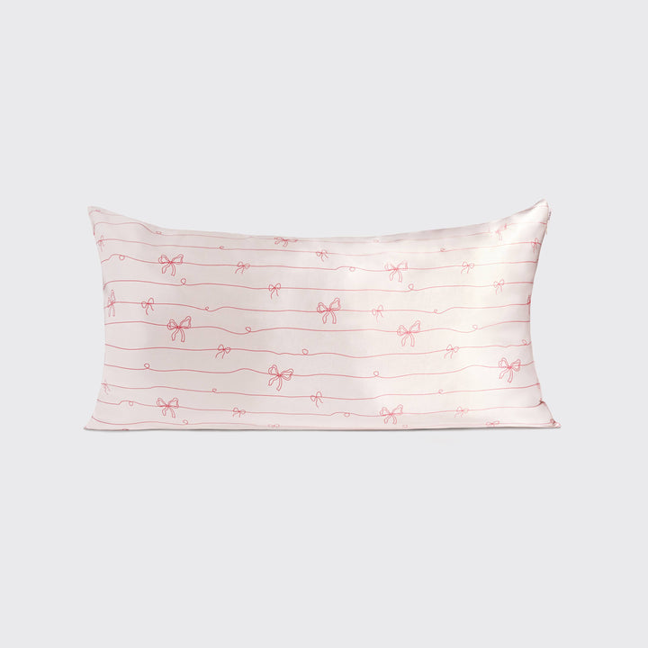 Satin Pillowcase Striped Bows - King