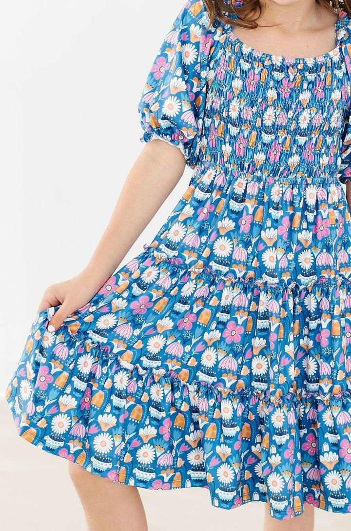 Fluttering Flowers Smocked Dress