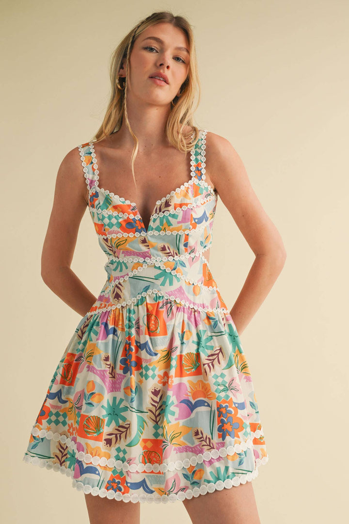 TROPICAL CUT OUT DRESS
