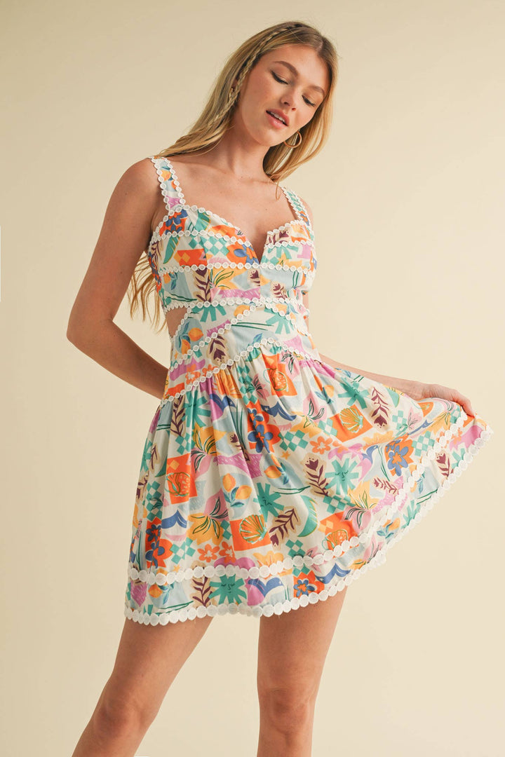 TROPICAL CUT OUT DRESS