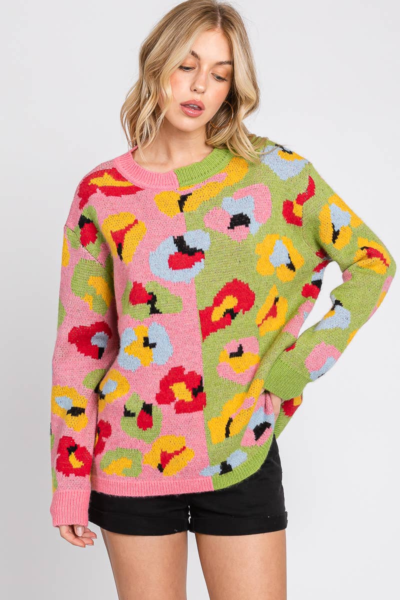 Retro Flower Sweater