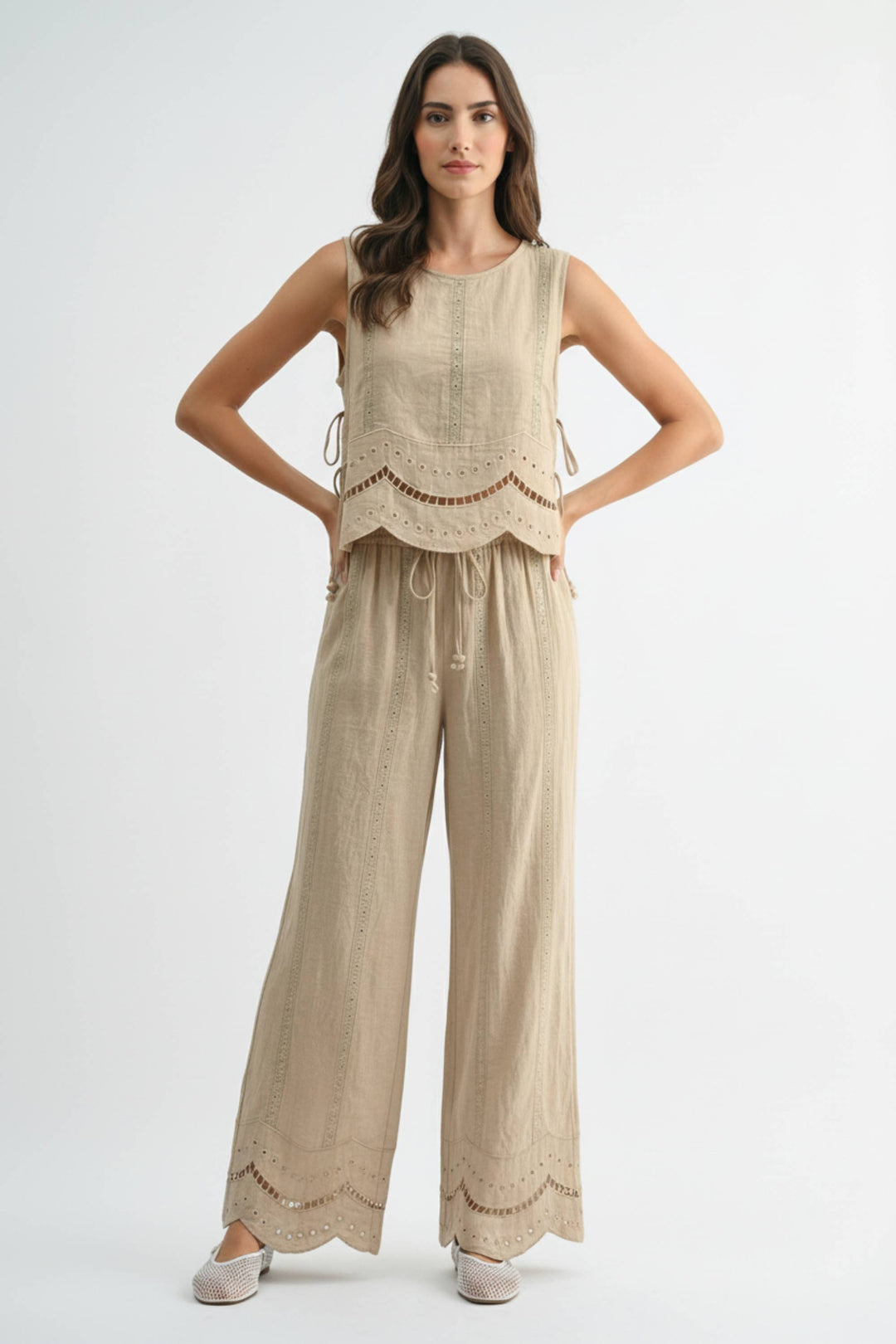 Embroidered Cotton Co-Ord Matching Set