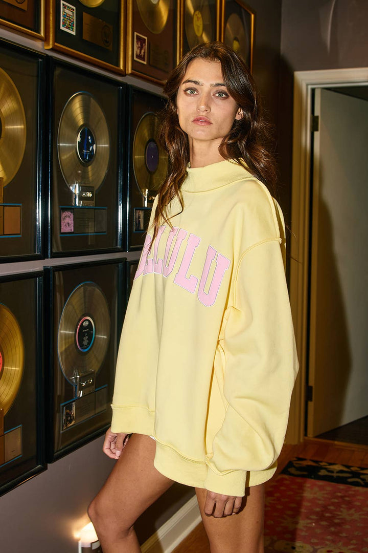 'DELULU' Mock Neck Sweatshirt