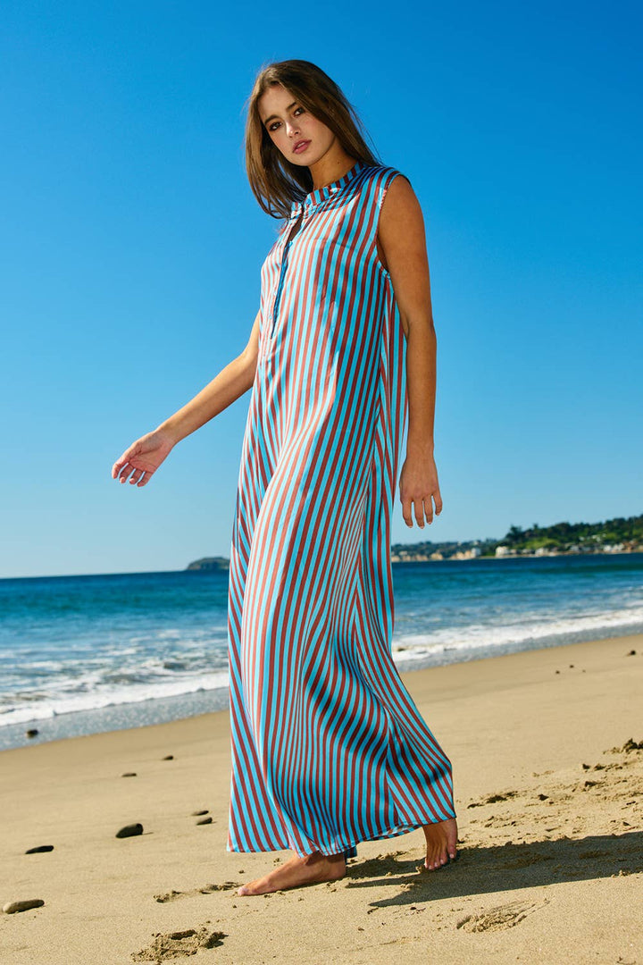 Stripe Soft Satin Jumpsuit