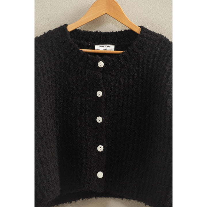 Fluffy Knit Button-Up Cardigan