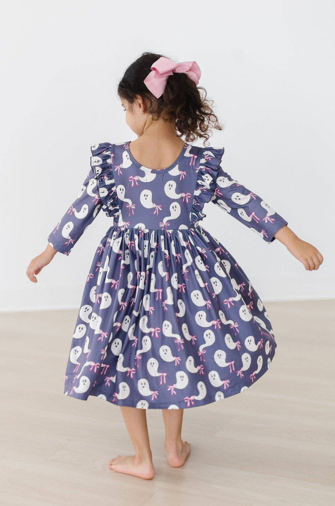 3/4 Sleeve Ruffle Twirl Dress