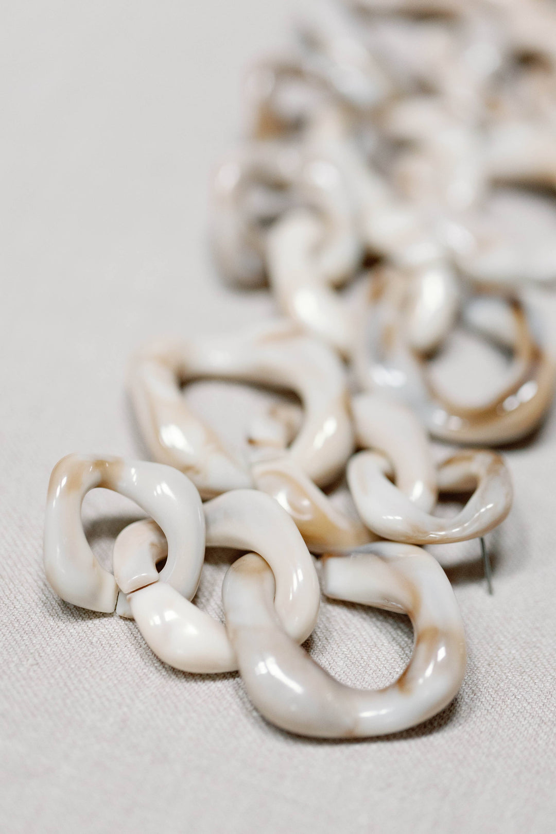 Cream Chain Drop Earrings