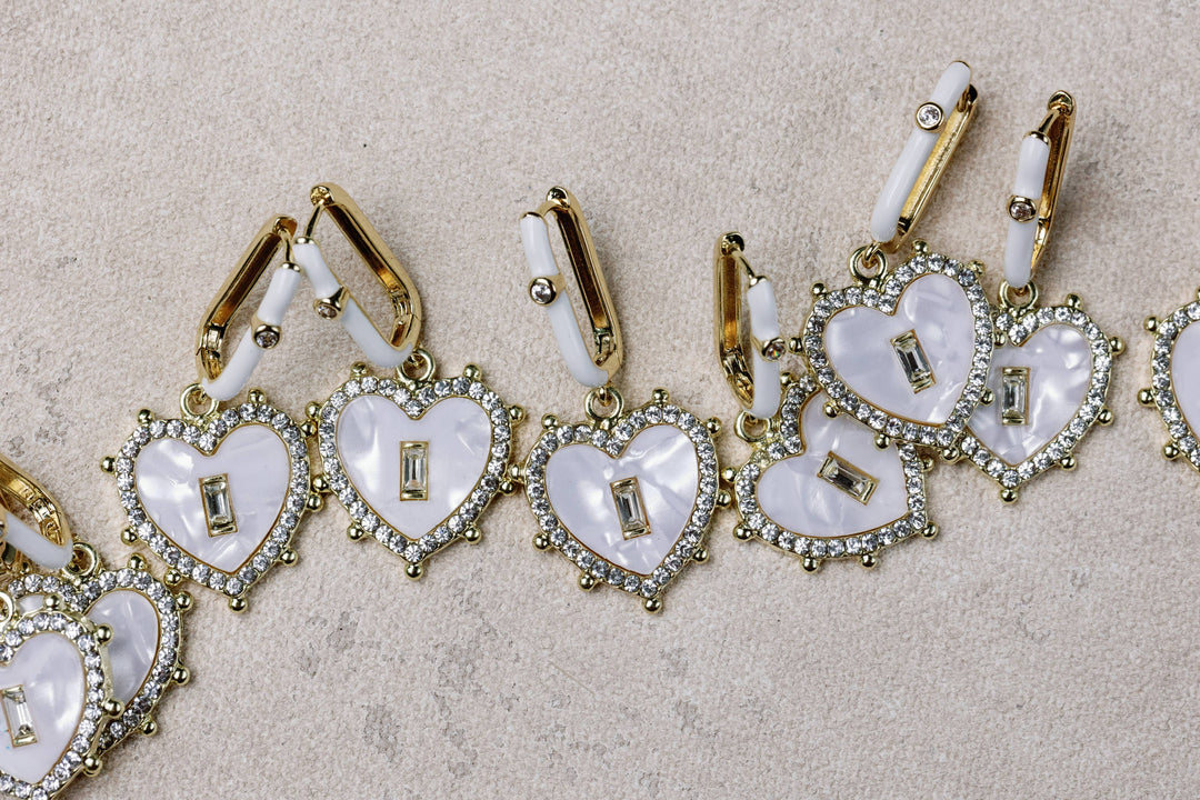 Diamond Capri Heart  Earrings