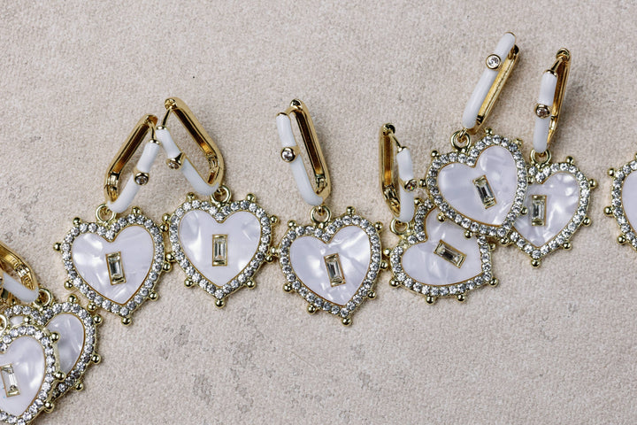 Diamond Capri Heart  Earrings