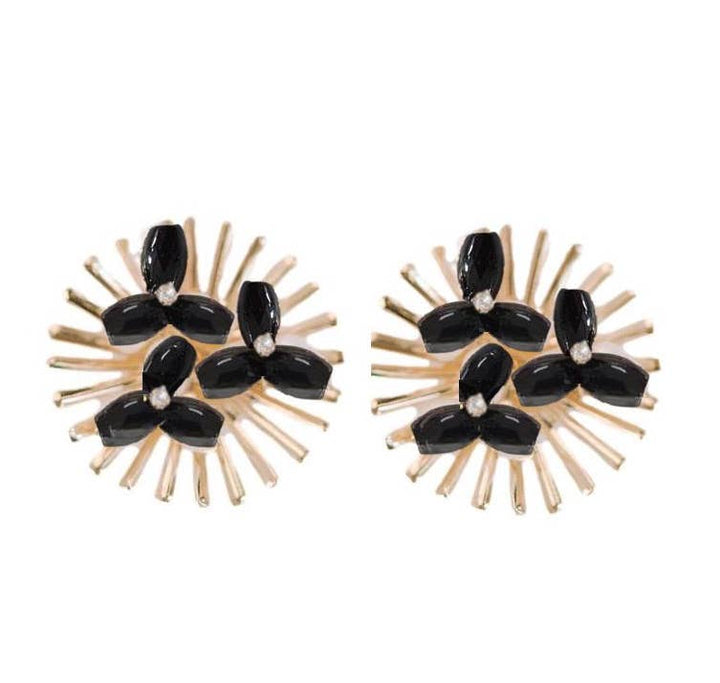 Black Sunburst Earrings