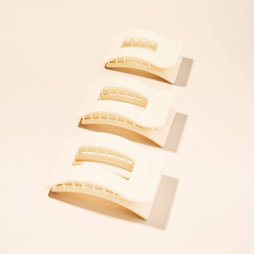 Flat Rectangle Hair Clip | Large | Almond Beige