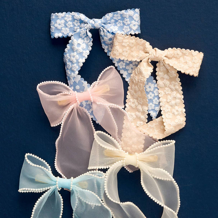 Flower Scallop Hair Bow