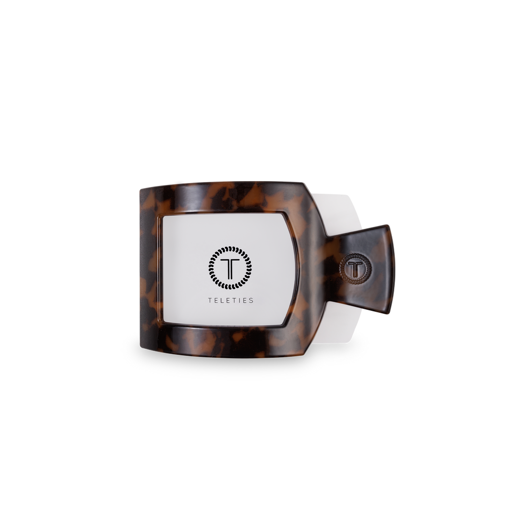 Square Flat Hair Clip Small Tortoise