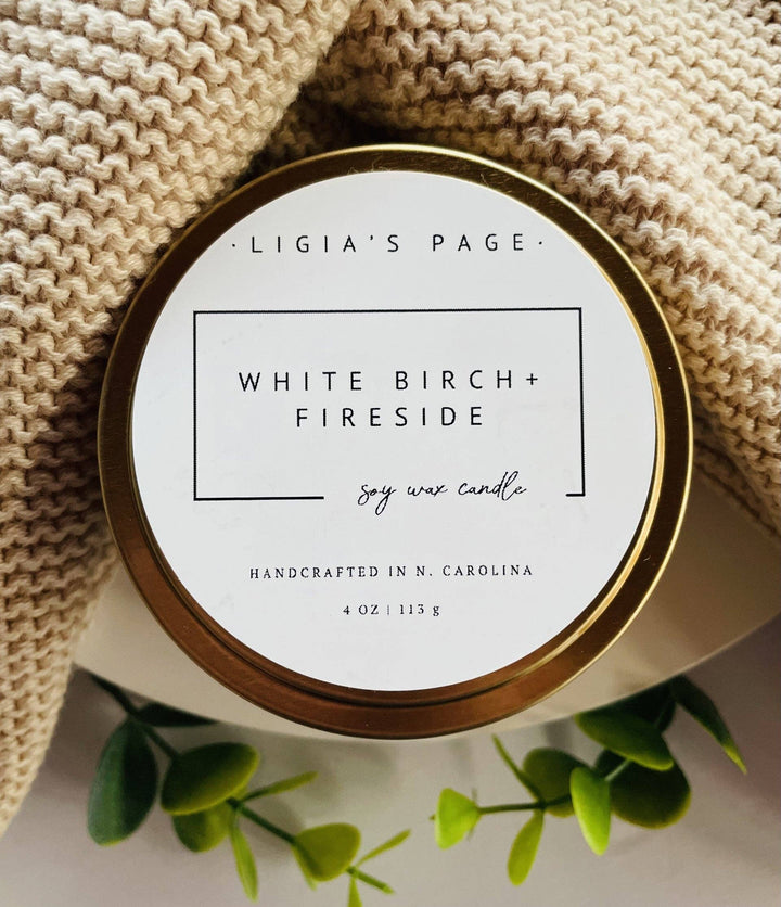 White Birch & Fireside Candle