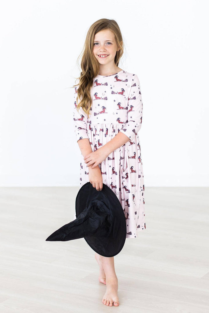 3/4 Sleeve Pocket Twirl Dress