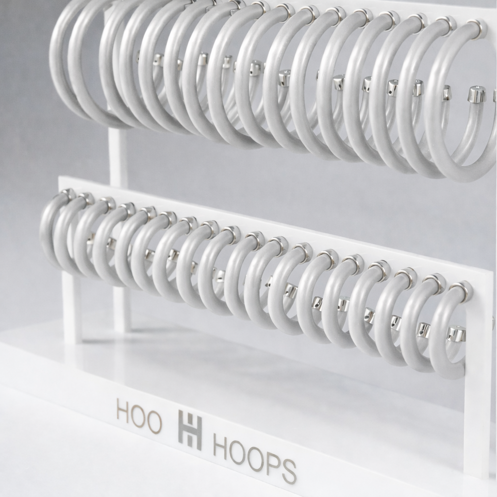 Brushed Silver Hoop Earrings