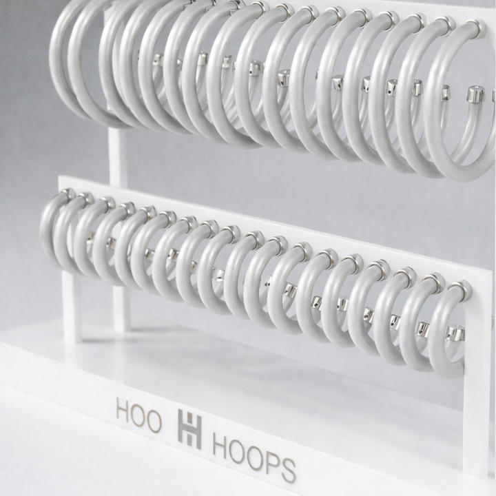 Brushed Silver Hoop Earrings
