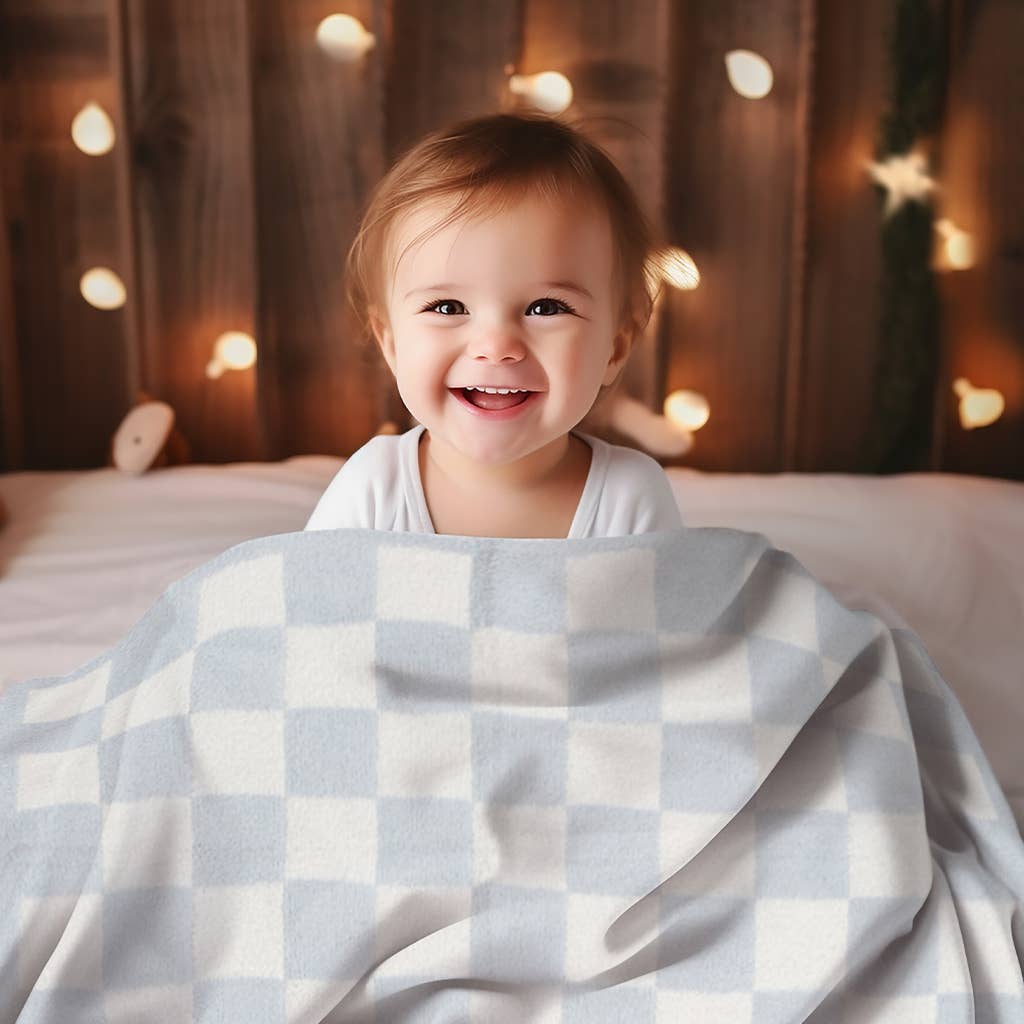 Kids Checkered Pattern Blanket