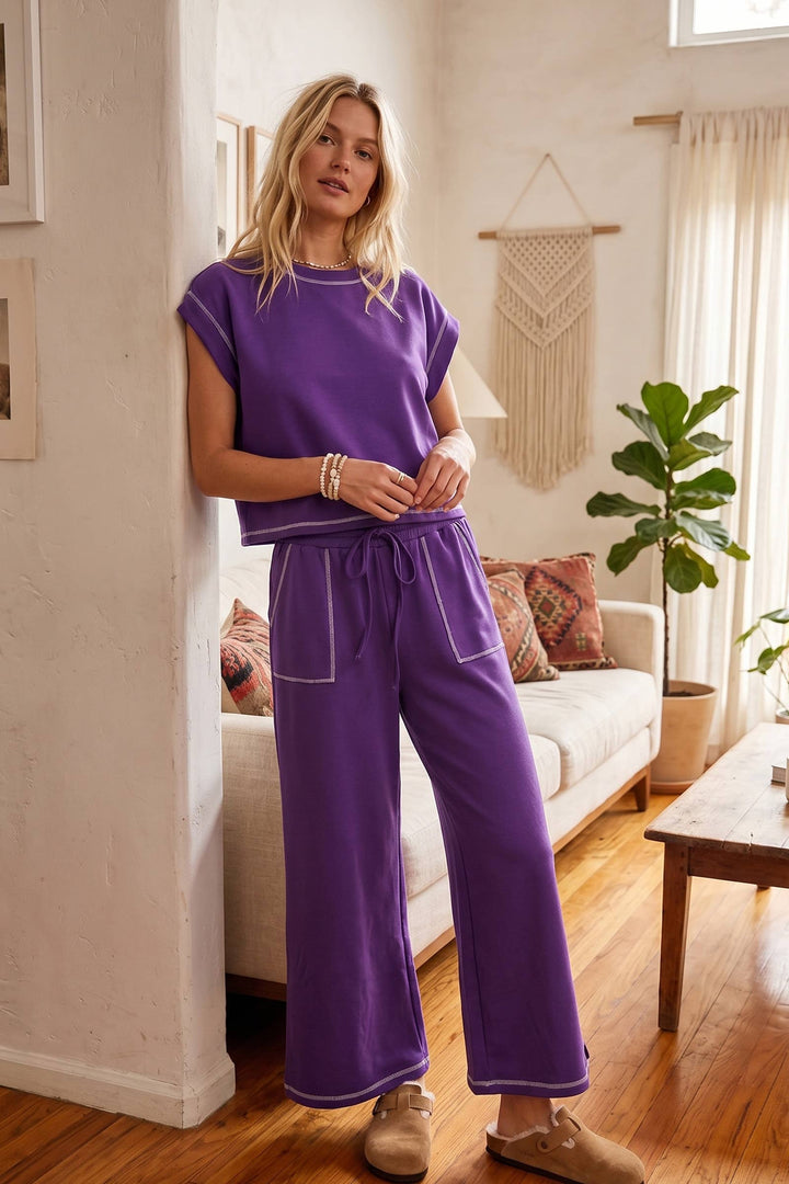 Scuba Contrast Stitch Lounge Set