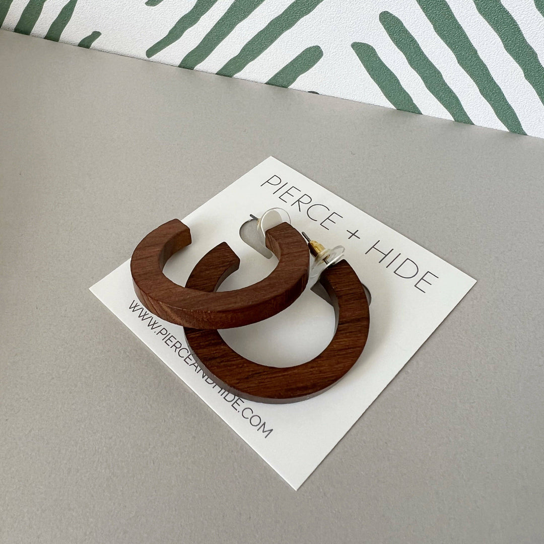 Wood Hoop Earrings