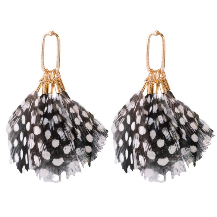 Spotted Feather Earrings