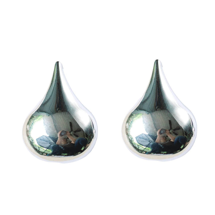 1 Inch Silver Teardrop Studs