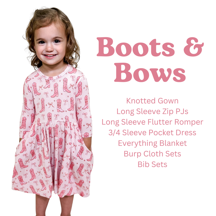 Zip PJs Cowgirl Boots & Bows