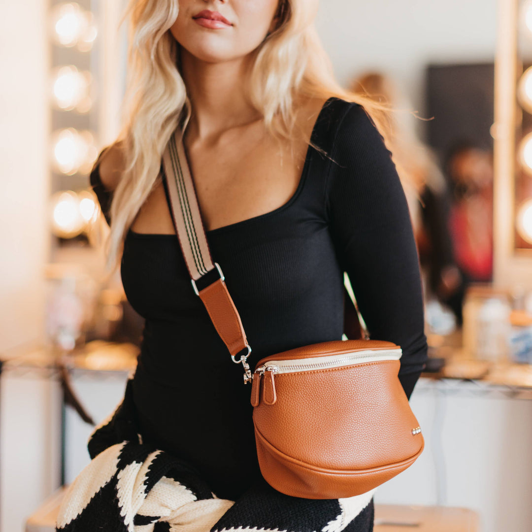 Sutton Crossbody Sling Bag: Brown