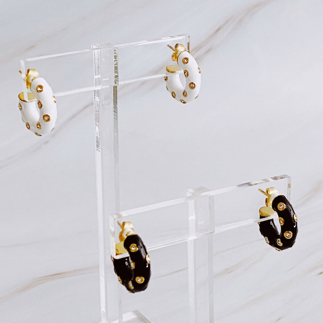 Jeweled Candy Hoop Earrings