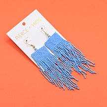 Beaded Square Fringe Earrings