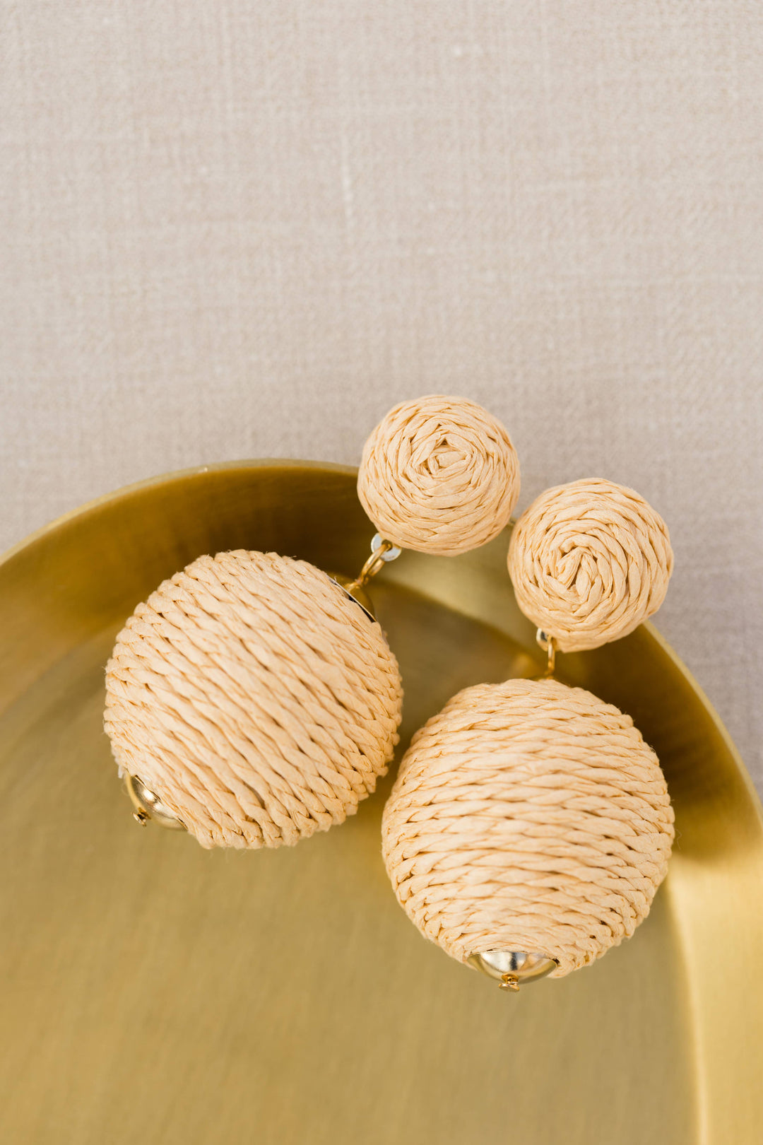 Natural Pom Pom Earrings