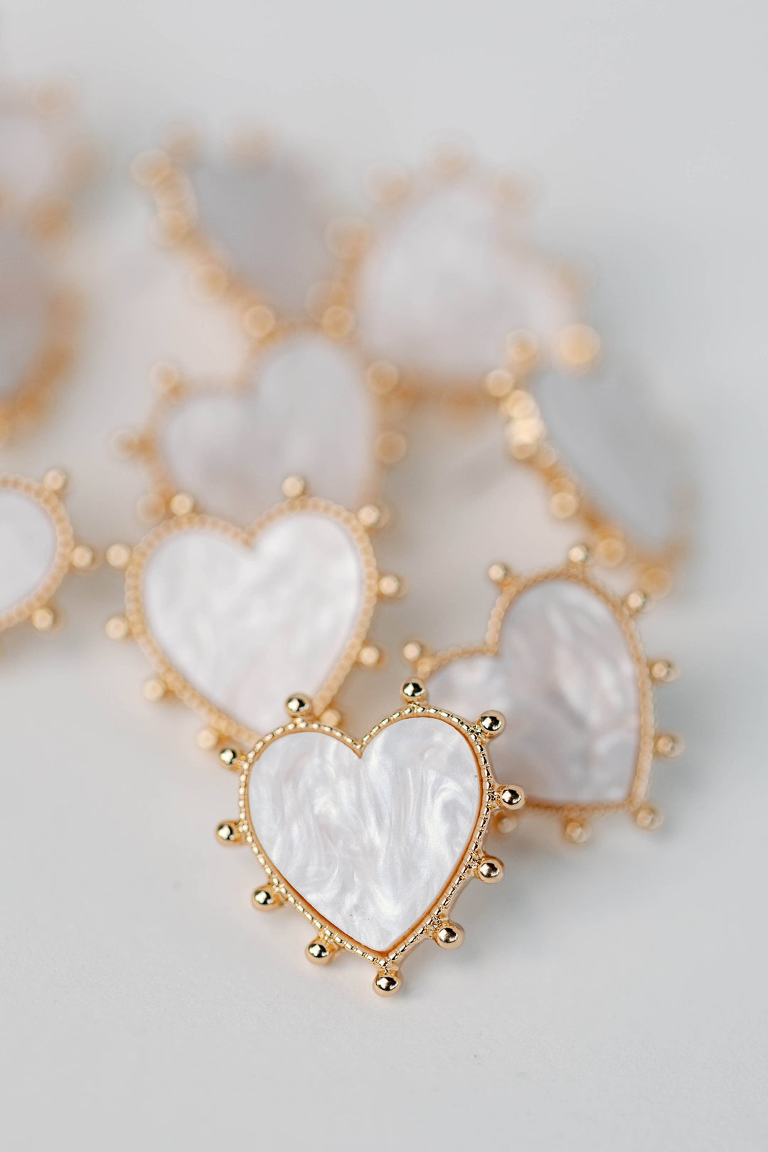 Studded Pink Heart Earrings