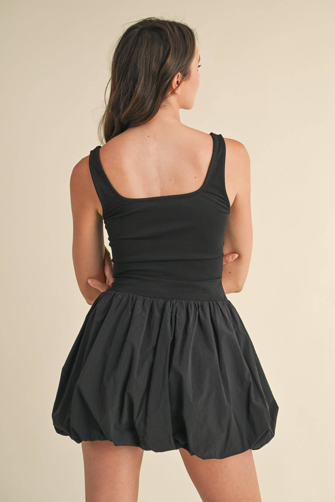 BUBBLE HEM MINI DRESS