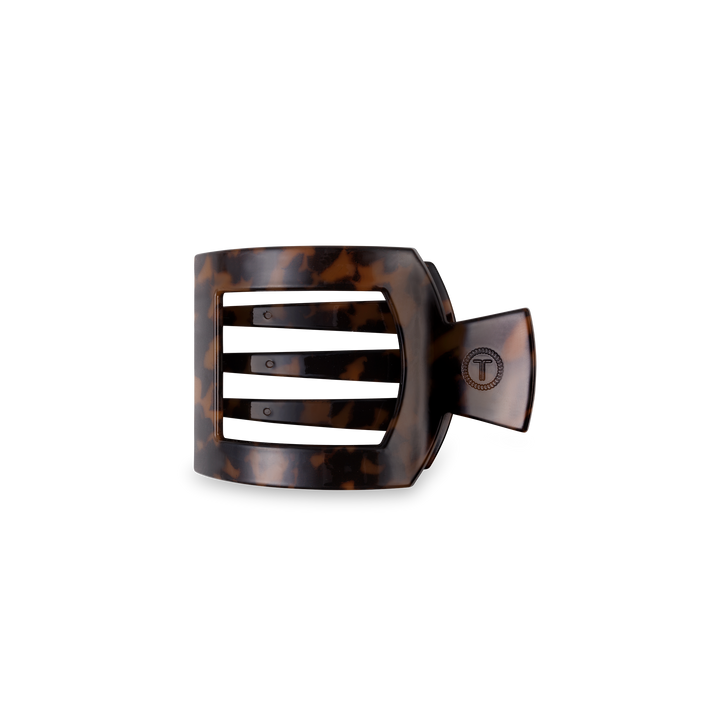 Square Flat Hair Clip Small Tortoise