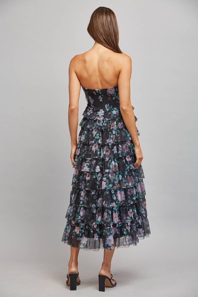 TULLE STRAPLESS DRESS