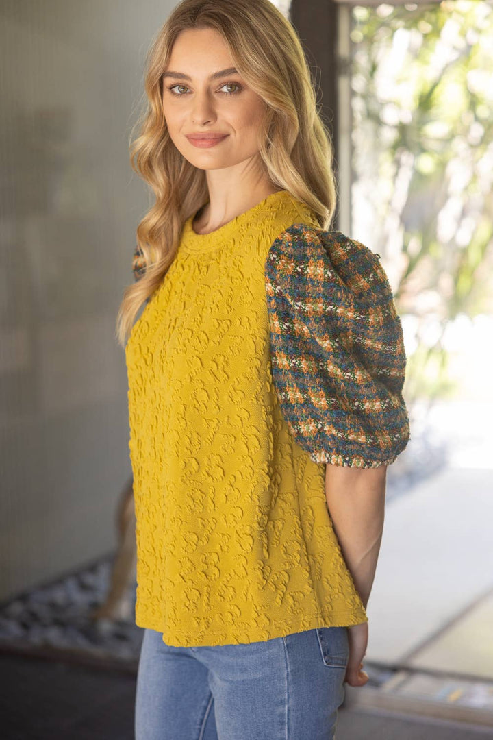 Tweed Sleeve Top