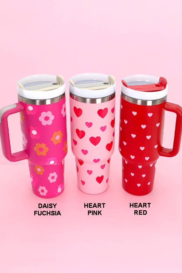 40oz STAINLESS STEEL TUMBLER | TB40OZ: DAISY FUCHSIA