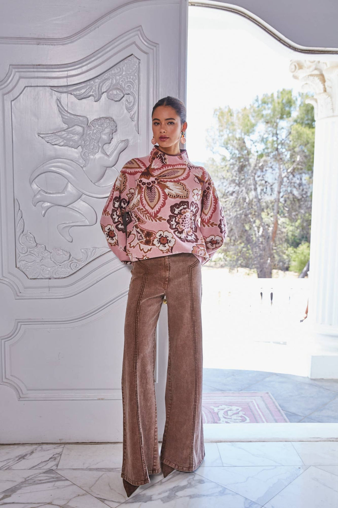 BOLD FLORAL & PAISLEY SWEATER