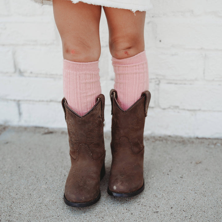 Blush Knee High Socks: 6-18M