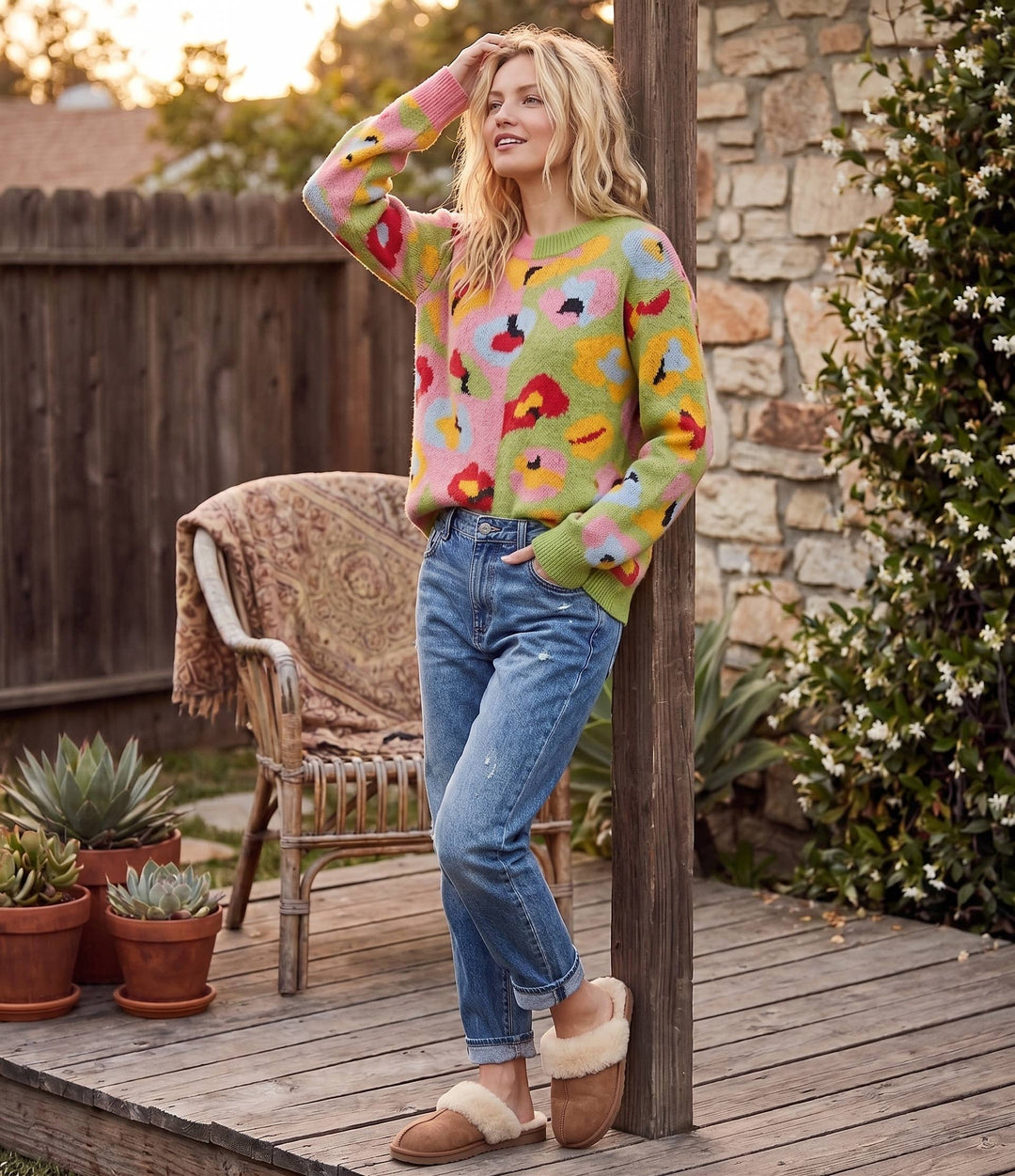 Retro Flower Sweater
