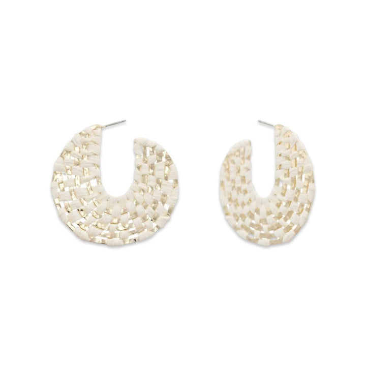 Raffia Wrapped Hoop Earrings