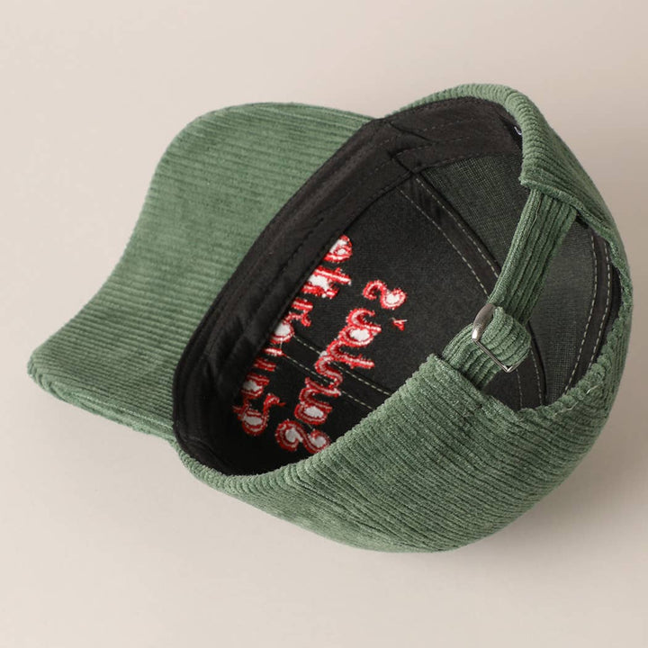 Santa's Favorite Embroidery Corduroy Cap