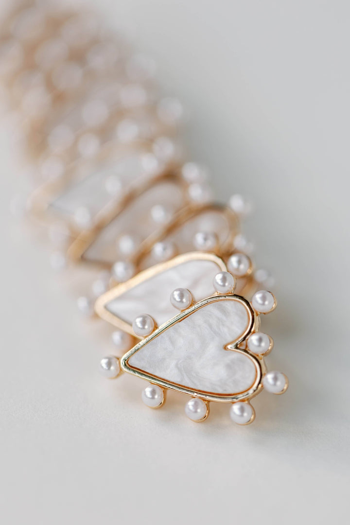 Pearl Studded Heart Earrings