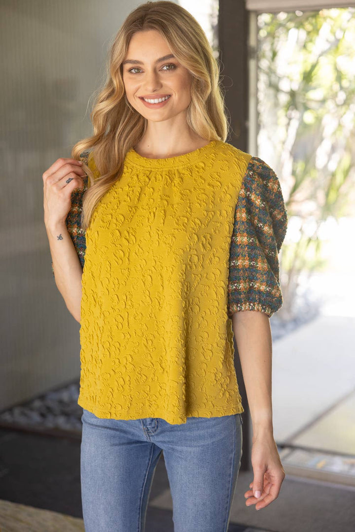 Tweed Sleeve Top