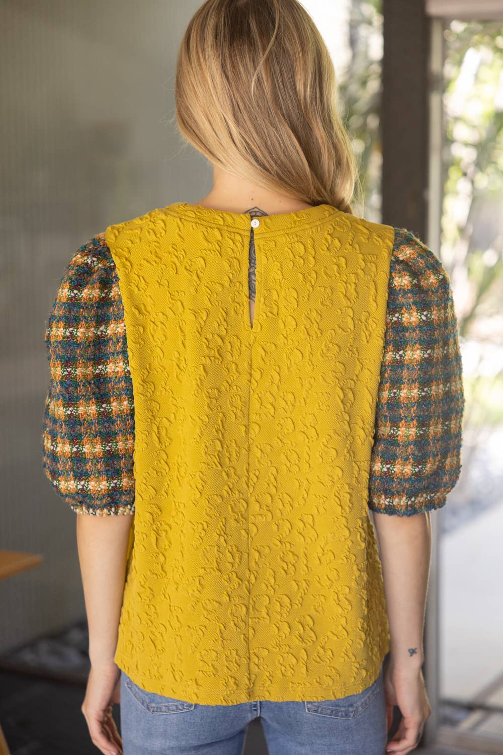 Tweed Sleeve Top